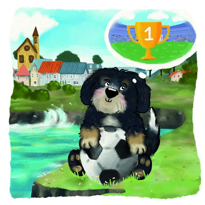 Finn the Bernedoodle illustration from the book